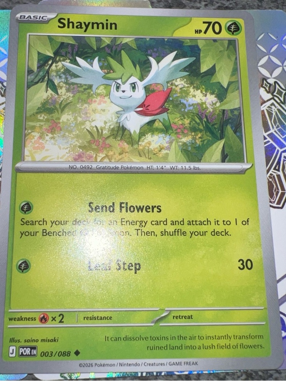 Pokemon Shaymin Green card